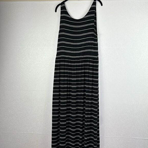 Athleta Striped Empire Waist Sleeveless Tank Maxi Dress L - Picture 6 of 6